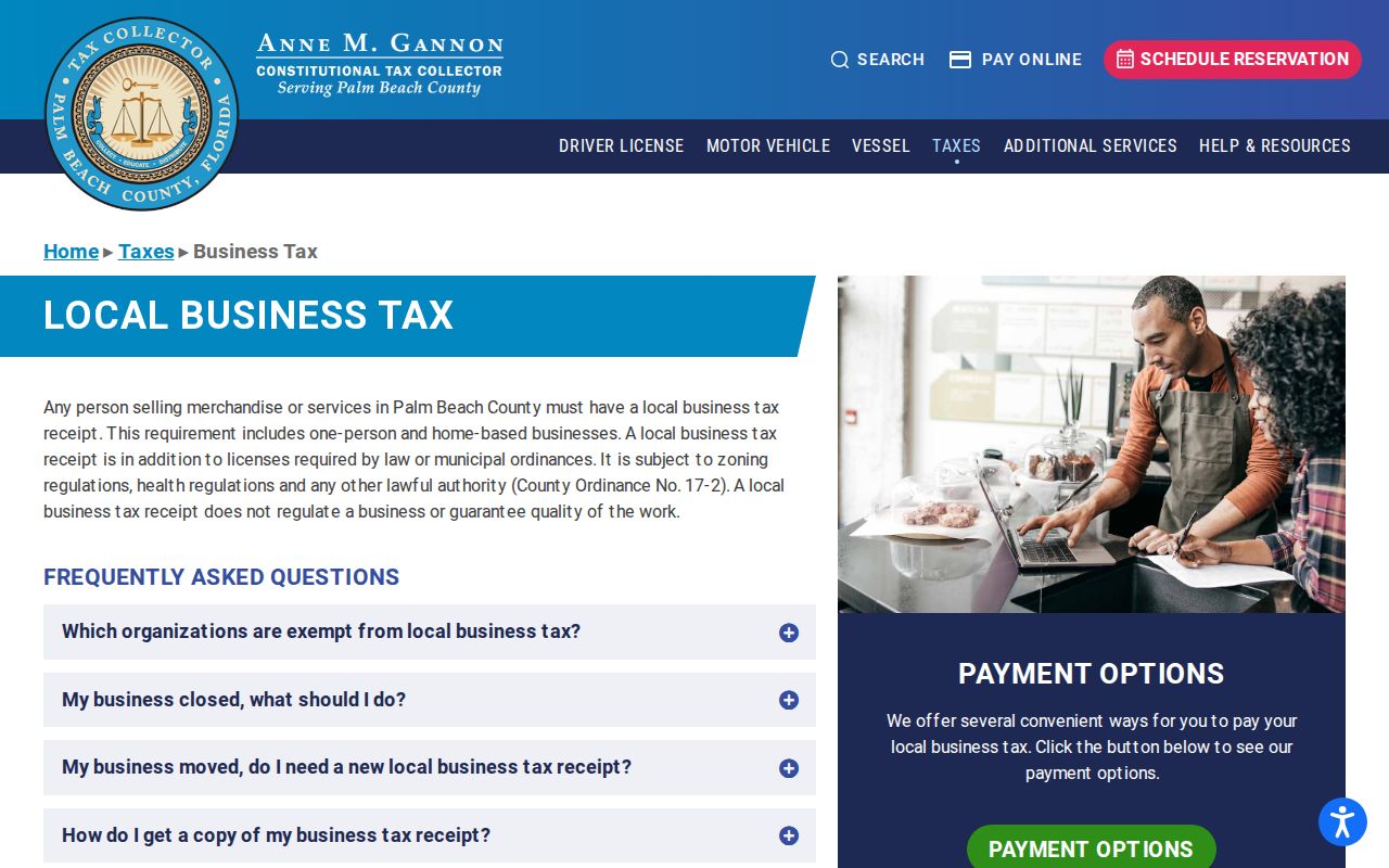 Jupiter ZIP code directory county business tax context
